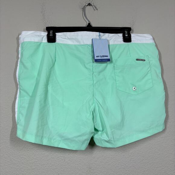 Les Canebiers Mens Size 2XL Ramatuelle Swim Shorts Neon Green White Mesh Lined - Picture 2 of 9
